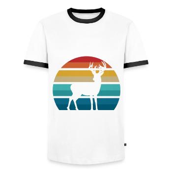 Taxidermisti Taxidermy Taxidermy Taxidermy Gift Jäher - Men's Ringer Shirt - white/black - Front - AI Model Female 172 light (172cm) & AI Model Male 178 dark (178cm)