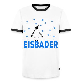 Eisbader Eis schwimmer Kältebad Eisbaden Winterbad - Männer Kontrast-T-Shirt - Weiß/Schwarz - Vorne - AI Model Female 172 light (172cm) & AI Model Male 178 dark (178cm)