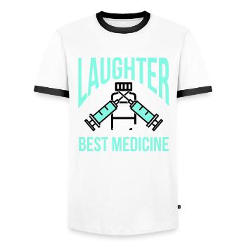 Propofol anesthesia anesthesiology anesthetist - Men's Ringer Shirt - white/black - Front - AI Model Female 172 light (172cm) & AI Model Male 178 dark (178cm)