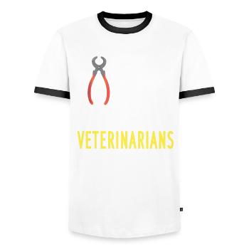 Shoeing Horses Is My Cardio Maréchal Fer - T-shirt contrasté Homme - blanc/noir - Devant - AI Model Female 172 light (172cm) & AI Model Male 178 dark (178cm)