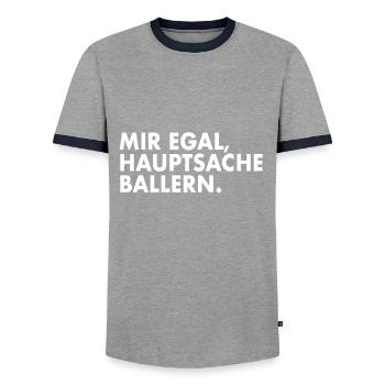 Ballern Drogen Techno Rave Raver Ecstasy MDMA - Männer Kontrast-T-Shirt - Grau/Navy  - Vorne - AI Model Female 172 light (172cm) & AI Model Male 178 light (178cm)