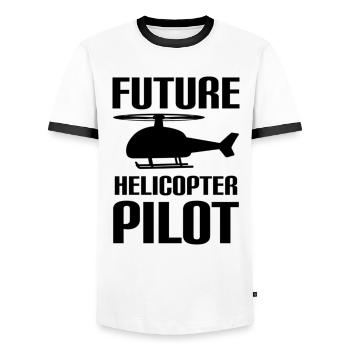 Future Helicopter Pilot Familie Kinder Piloten - Männer Kontrast-T-Shirt - Weiß/Schwarz - Vorne - AI Model Female 172 light (172cm) & AI Model Male 178 dark (178cm)