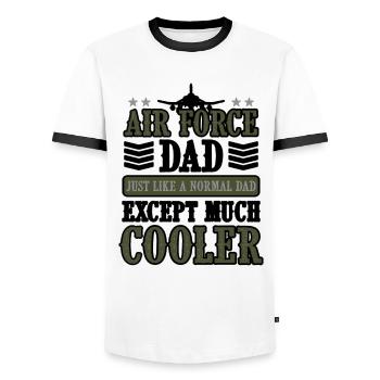 Air Force Dad Pilot USA US Army America Military - Men's Ringer Shirt - white/black - Front - AI Model Female 172 light (172cm) & AI Model Male 178 dark (178cm)