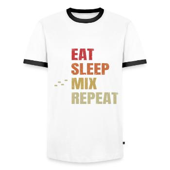 Sound Engineer Sound Engineer Sound Engineer Music DJ - Men's Ringer Shirt - white/black - Front - AI Model Female 172 light (172cm) & AI Model Male 178 dark (178cm)