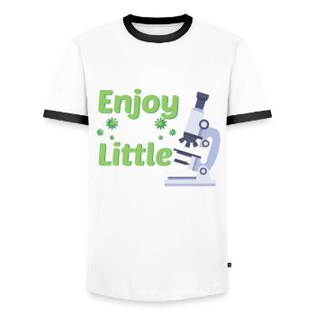 Microbiology Biology Student Biologist Laboratory - Men's Ringer Shirt - white/black - Front - AI Model Female 172 light (172cm) & AI Model Male 178 dark (178cm)
