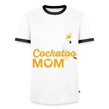 Kakadu Vogelbesitzer Vogel Haustier Vögel Cockatoo - Männer Kontrast-T-Shirt - Weiß/Schwarz - Vorne - AI Model Female 172 light (172cm) & AI Model Male 178 dark (178cm)