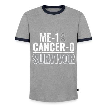 Gehirntumor Hirntumor Krebs Survivor Chemo Krebs - Männer Kontrast-T-Shirt - Grau/Navy  - Vorne - AI Model Female 172 light (172cm) & AI Model Male 178 light (178cm)