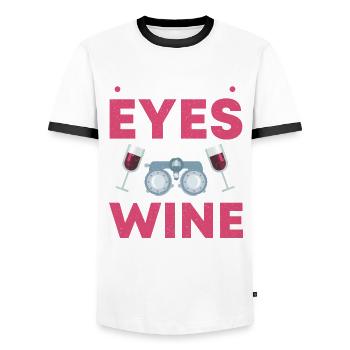 Optician Optometrist Optician Eye Optician Doctor Profession - Men's Ringer Shirt - white/black - Front - AI Model Female 172 light (172cm) & AI Model Male 178 dark (178cm)