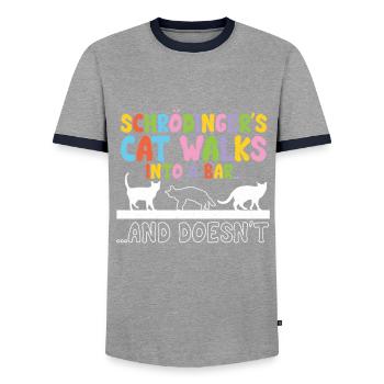 Physique quantique Physiciens scientifiques - T-shirt contrasté Homme - gris/marine  - Devant - AI Model Female 172 light (172cm) & AI Model Male 178 light (178cm)