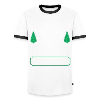 Chainsaw Lumberjacks Wood make tree fellers forest - Men's Ringer Shirt - white/black - Front - AI Model Female 172 light (172cm) & AI Model Male 178 dark (178cm)