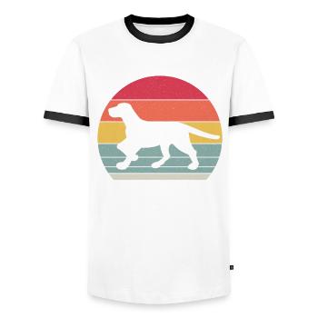 Magyar Vizsla Hund Hunde Jagdhung Hundehalter - Männer Kontrast-T-Shirt - Weiß/Schwarz - Vorne - AI Model Female 172 light (172cm) & AI Model Male 178 dark (178cm)