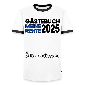 Pension 2025 Livre d'or Pension Retraite Grand-mère Grand-père - T-shirt contrasté Homme - blanc/noir - Devant - AI Model Female 172 light (172cm) & AI Model Male 178 dark (178cm)