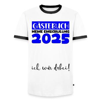 Guestbook School Enrollment 2025 Young Girls Schoolchild - Men's Ringer Shirt - white/black - Front - AI Model Female 172 light (172cm) & AI Model Male 178 dark (178cm)