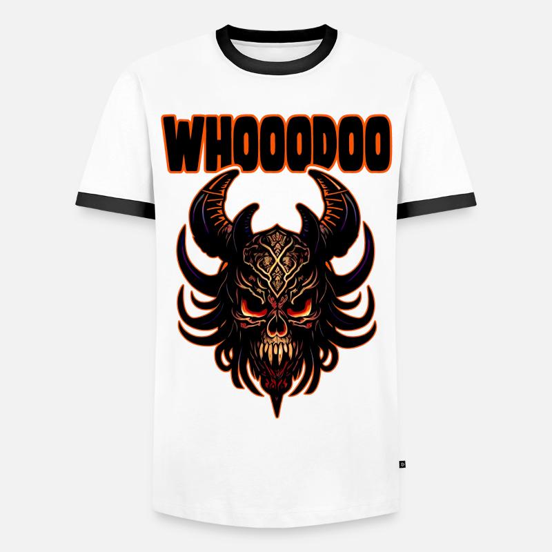 Voodoo Masks Skull - Men's Ringer Shirt - white/black