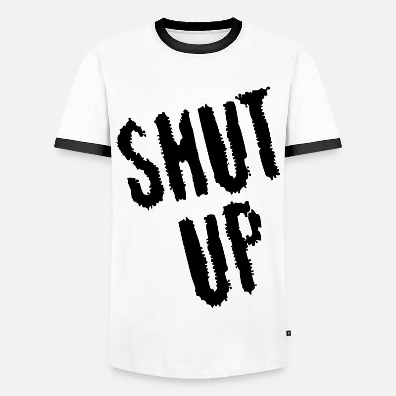 Sei still! (schwarz) - Männer Kontrast-T-Shirt - Weiß/Schwarz