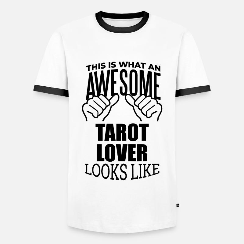 Tarock - Männer Kontrast-T-Shirt - Weiß/Schwarz