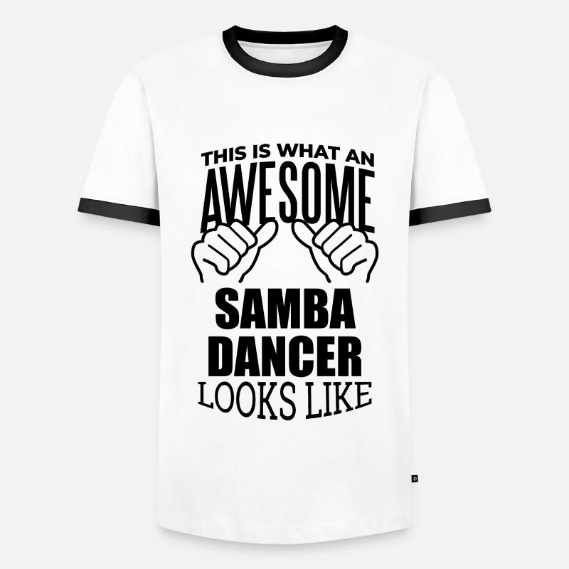 Samba - Männer Kontrast-T-Shirt - Weiß/Schwarz