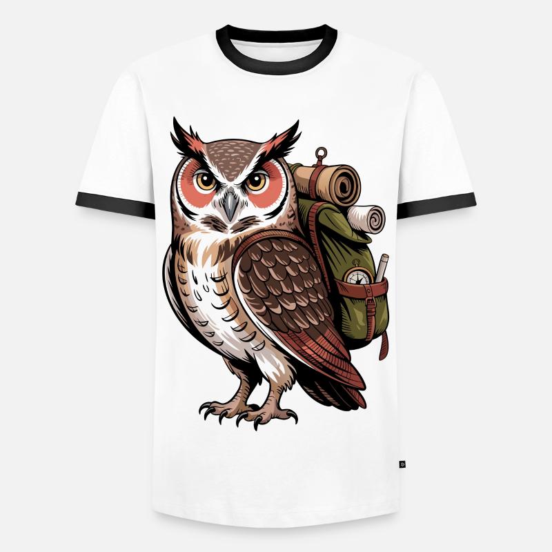 Forest Adventure Owl's Call - Men's Ringer Shirt - white/black