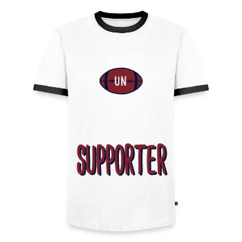 rugby supporter UBB bogosse bordeaux bègles humour - T-shirt contrasté Homme - blanc/noir - Devant - AI Model Female 172 light (172cm) & AI Model Male 178 dark (178cm)