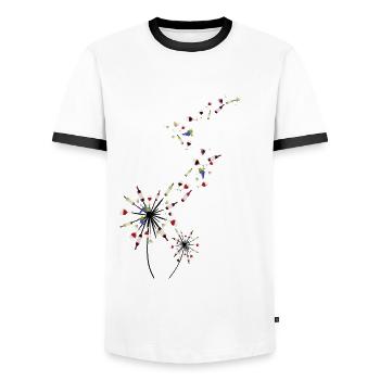 Vin pissenlit pissenlit cadeau amateur de vin - T-shirt contrasté Homme - blanc/noir - Devant - AI Model Female 172 light (172cm) & AI Model Male 178 dark (178cm)