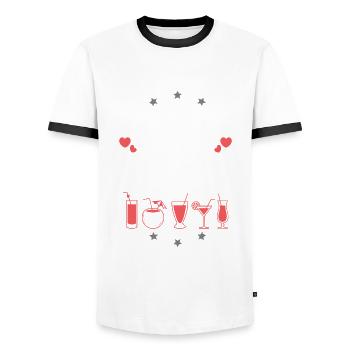 Amsterdam Drinking Team - Men's Ringer Shirt - white/black - Front - AI Model Female 172 light (172cm) & AI Model Male 178 dark (178cm)
