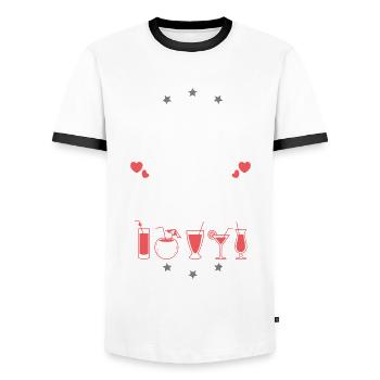 Italien Drinking Team - Männer Kontrast-T-Shirt - Weiß/Schwarz - Vorne - AI Model Female 172 light (172cm) & AI Model Male 178 dark (178cm)