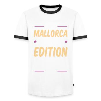 Soirée arrosée à Majorque - T-shirt contrasté Homme - blanc/noir - Devant - AI Model Female 172 light (172cm) & AI Model Male 178 dark (178cm)