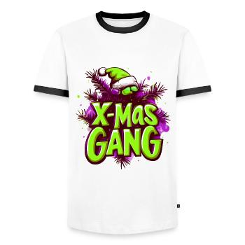 X-Mas Gang Weihnachten Team - Männer Kontrast-T-Shirt - Weiß/Schwarz - Vorne - AI Model Female 172 light (172cm) & AI Model Male 178 dark (178cm)