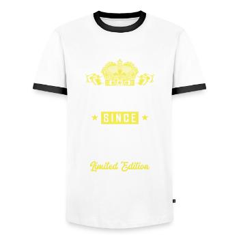 1979 limited edition - Männer Kontrast-T-Shirt - Weiß/Schwarz - Vorne - AI Model Female 172 light (172cm) & AI Model Male 178 dark (178cm)