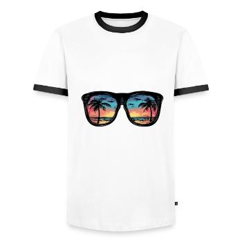 Mallorca Dream Team - Männer Kontrast-T-Shirt - Weiß/Schwarz - Vorne - AI Model Female 172 light (172cm) & AI Model Male 178 dark (178cm)
