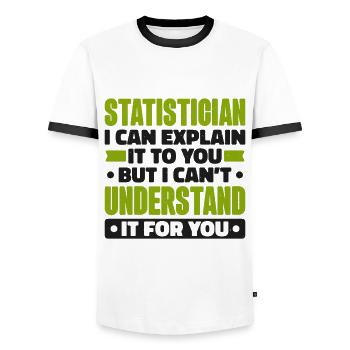 Statistician Statistics Mathematics Algebra - Men's Ringer Shirt - white/black - Front - AI Model Female 172 light (172cm) & AI Model Male 178 dark (178cm)