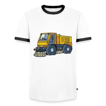 Balayeuse Voiture poubelle éboueur éboueur collecte des ordures - T-shirt contrasté Homme - blanc/noir - Devant - AI Model Female 172 light (172cm) & AI Model Male 178 dark (178cm)