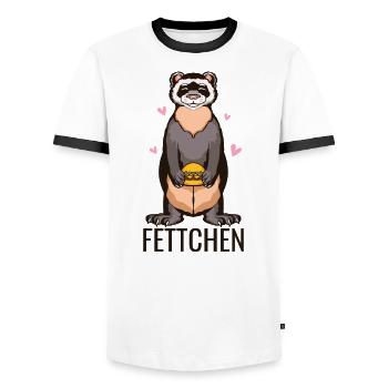 Frettchen ferret - Männer Kontrast-T-Shirt - Weiß/Schwarz - Vorne - AI Model Female 172 light (172cm) & AI Model Male 178 dark (178cm)