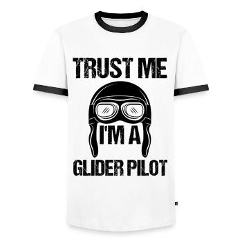 Segelflieger Segelflugzeug Gleiter Geschenk - Männer Kontrast-T-Shirt - Weiß/Schwarz - Vorne - AI Model Female 172 light (172cm) & AI Model Male 178 dark (178cm)