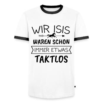 Isländer Islandpferd Islandpferde Spruch Geschenk - Männer Kontrast-T-Shirt - Weiß/Schwarz - Vorne - AI Model Female 172 light (172cm) & AI Model Male 178 dark (178cm)