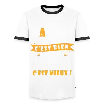 Quentin Cadeau Humour personnalisé cadeau quentin - T-shirt contrasté Homme - blanc/noir - Devant - AI Model Female 172 light (172cm) & AI Model Male 178 dark (178cm)