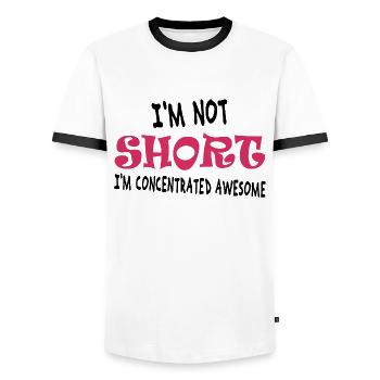 I'm not short, I'm concentrated awesome - Men's Ringer Shirt - white/black - Front - AI Model Female 172 light (172cm) & AI Model Male 178 dark (178cm)