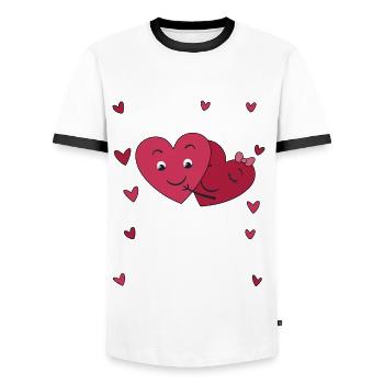 Pharmacist | Hugs not Drugs - Men's Ringer Shirt - white/black - Front - AI Model Female 172 light (172cm) & AI Model Male 178 dark (178cm)