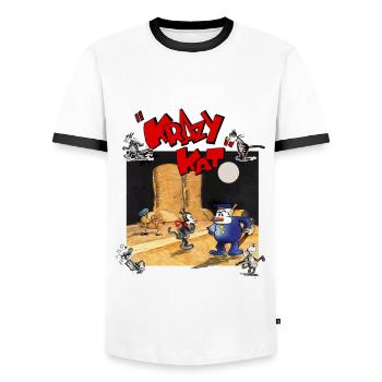 krazy kat Bandes dessinées - T-shirt contrasté Homme - blanc/noir - Devant - AI Model Female 172 light (172cm) & AI Model Male 178 dark (178cm)