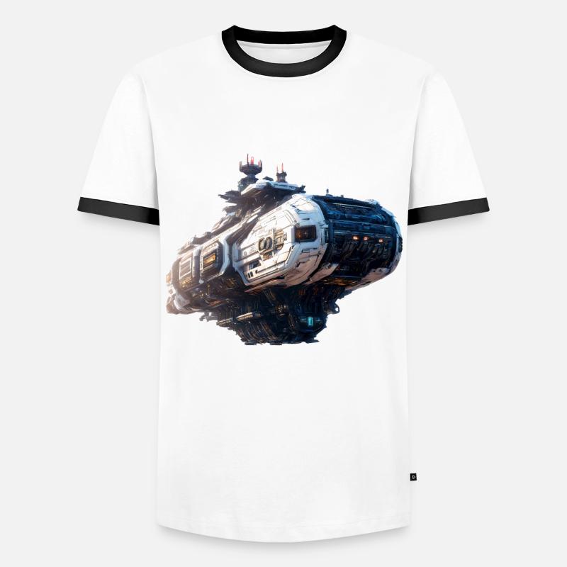 Cyberpunk Spaceship - Men's Ringer Shirt - white/black