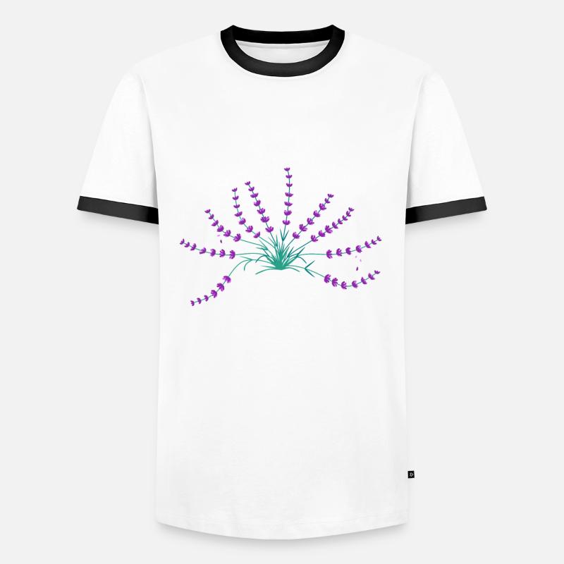 Lavendel - Männer Kontrast-T-Shirt - Weiß/Schwarz