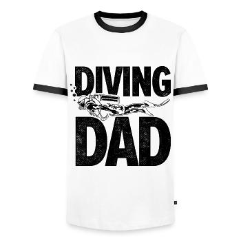 Diving Dad Scuba Diver Underwater Snorkeling Divin - Männer Kontrast-T-Shirt - Weiß/Schwarz - Vorne - AI Model Female 172 light (172cm) & AI Model Male 178 dark (178cm)