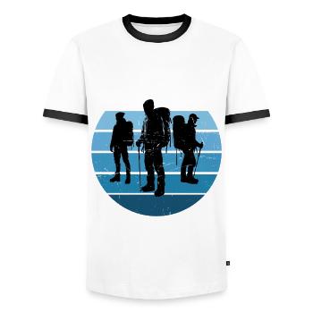 Kletterer Climber Bouldering Herren Klettern - Männer Kontrast-T-Shirt - Weiß/Schwarz - Vorne - AI Model Female 172 light (172cm) & AI Model Male 178 dark (178cm)