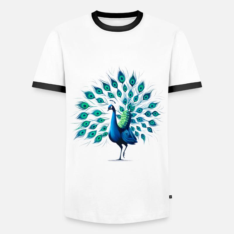 Peacock - Men's Ringer Shirt - white/black