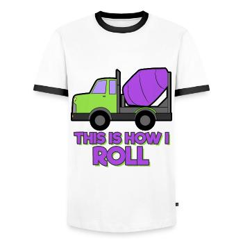 Bagger Baustelle Bauarbeiter Bau Rollen I Geschenk - Männer Kontrast-T-Shirt - Weiß/Schwarz - Vorne - AI Model Female 172 light (172cm) & AI Model Male 178 dark (178cm)