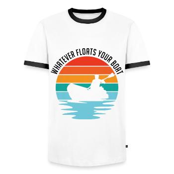 Whatever Floats Your Boat Kayaking Rowing Paddle R - Männer Kontrast-T-Shirt - Weiß/Schwarz - Vorne - AI Model Female 172 light (172cm) & AI Model Male 178 dark (178cm)