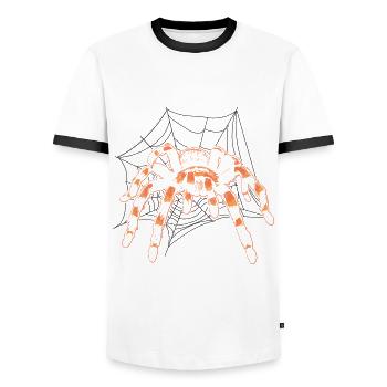 Retro tarantula owner pet spider - Men's Ringer Shirt - white/black - Front - AI Model Female 172 light (172cm) & AI Model Male 178 dark (178cm)
