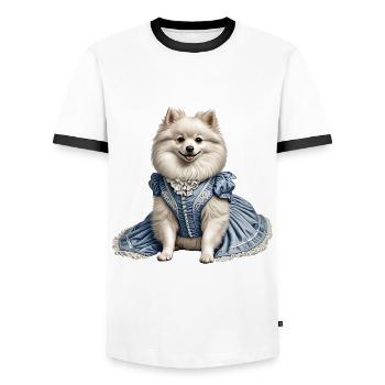 Noble dog - Men's Ringer Shirt - white/black - Front - AI Model Female 172 light (172cm) & AI Model Male 178 dark (178cm)