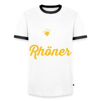Rhöner Bub - Region Rhön Gebirge - Männer Kontrast-T-Shirt - Weiß/Schwarz - Vorne - AI Model Female 172 light (172cm) & AI Model Male 178 dark (178cm)