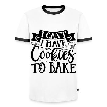 Je ne peux pas avoir de biscuits pour cuire Baker Baking Pastry - T-shirt contrasté Homme - blanc/noir - Devant - AI Model Female 172 light (172cm) & AI Model Male 178 dark (178cm)